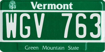VT license plate WGV763