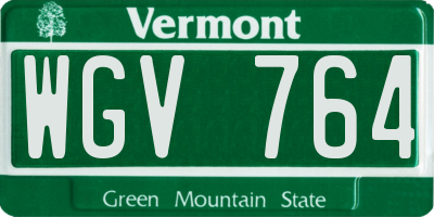 VT license plate WGV764
