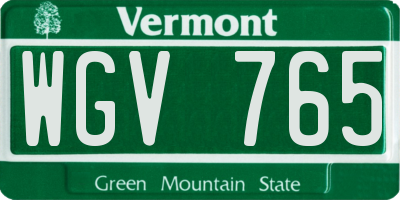 VT license plate WGV765