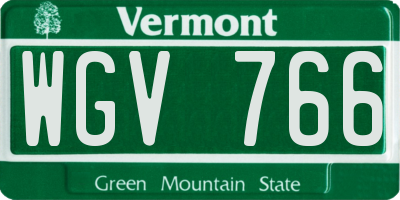 VT license plate WGV766