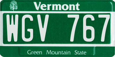 VT license plate WGV767