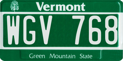 VT license plate WGV768