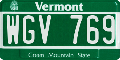 VT license plate WGV769