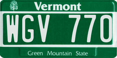 VT license plate WGV770