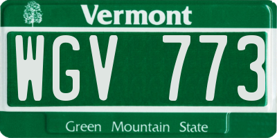 VT license plate WGV773