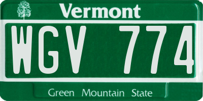 VT license plate WGV774