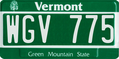 VT license plate WGV775