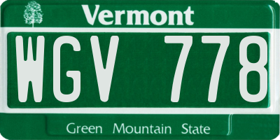 VT license plate WGV778