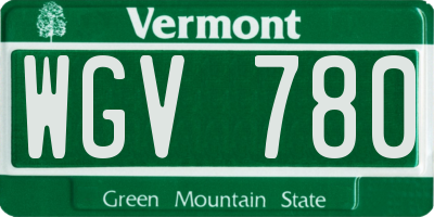 VT license plate WGV780