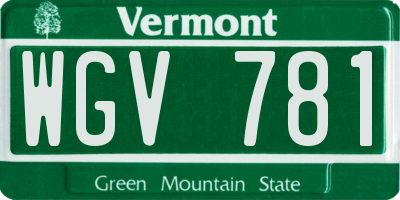 VT license plate WGV781