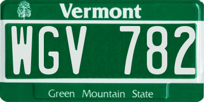 VT license plate WGV782