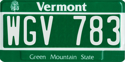 VT license plate WGV783