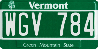 VT license plate WGV784