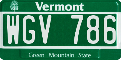 VT license plate WGV786