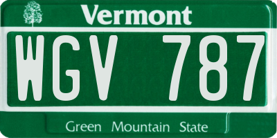 VT license plate WGV787