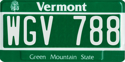 VT license plate WGV788