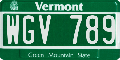 VT license plate WGV789