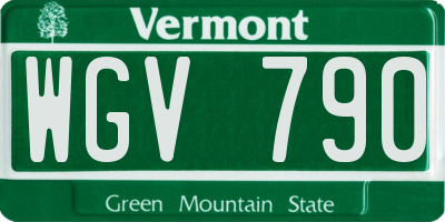 VT license plate WGV790