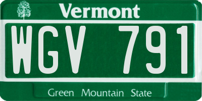 VT license plate WGV791