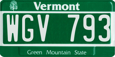 VT license plate WGV793