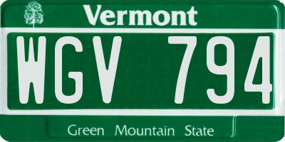 VT license plate WGV794