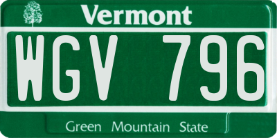 VT license plate WGV796