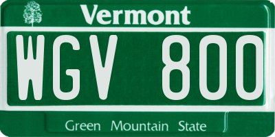VT license plate WGV800