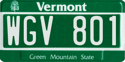 VT license plate WGV801