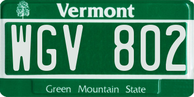 VT license plate WGV802