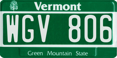 VT license plate WGV806