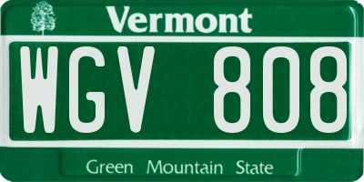 VT license plate WGV808