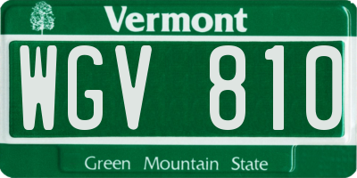 VT license plate WGV810