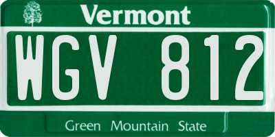 VT license plate WGV812