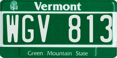 VT license plate WGV813