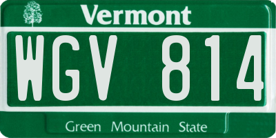 VT license plate WGV814