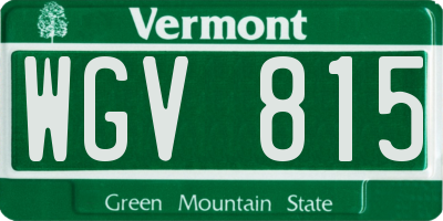 VT license plate WGV815