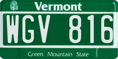 VT license plate WGV816
