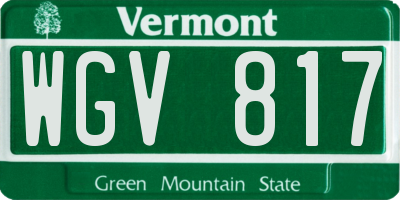 VT license plate WGV817
