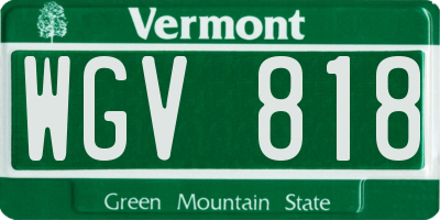 VT license plate WGV818