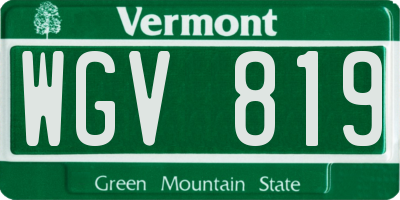 VT license plate WGV819