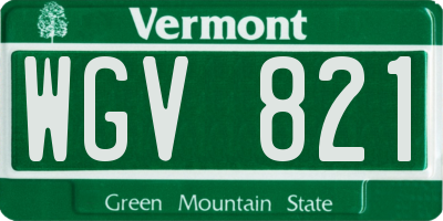 VT license plate WGV821
