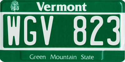 VT license plate WGV823