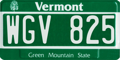 VT license plate WGV825
