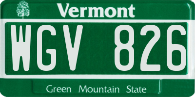 VT license plate WGV826