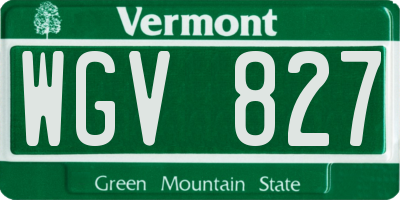 VT license plate WGV827