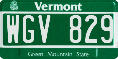VT license plate WGV829