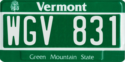 VT license plate WGV831