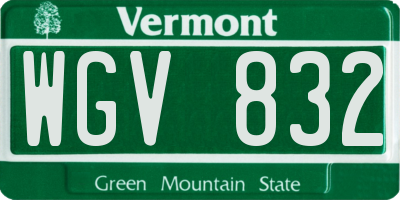 VT license plate WGV832