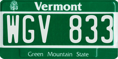 VT license plate WGV833
