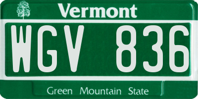VT license plate WGV836